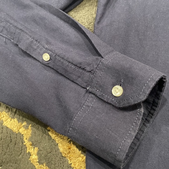 Navy Blue Cotton On Mens Collared Shirt Long Sleeves Slim Fit Size XL - Picture 3 of 9